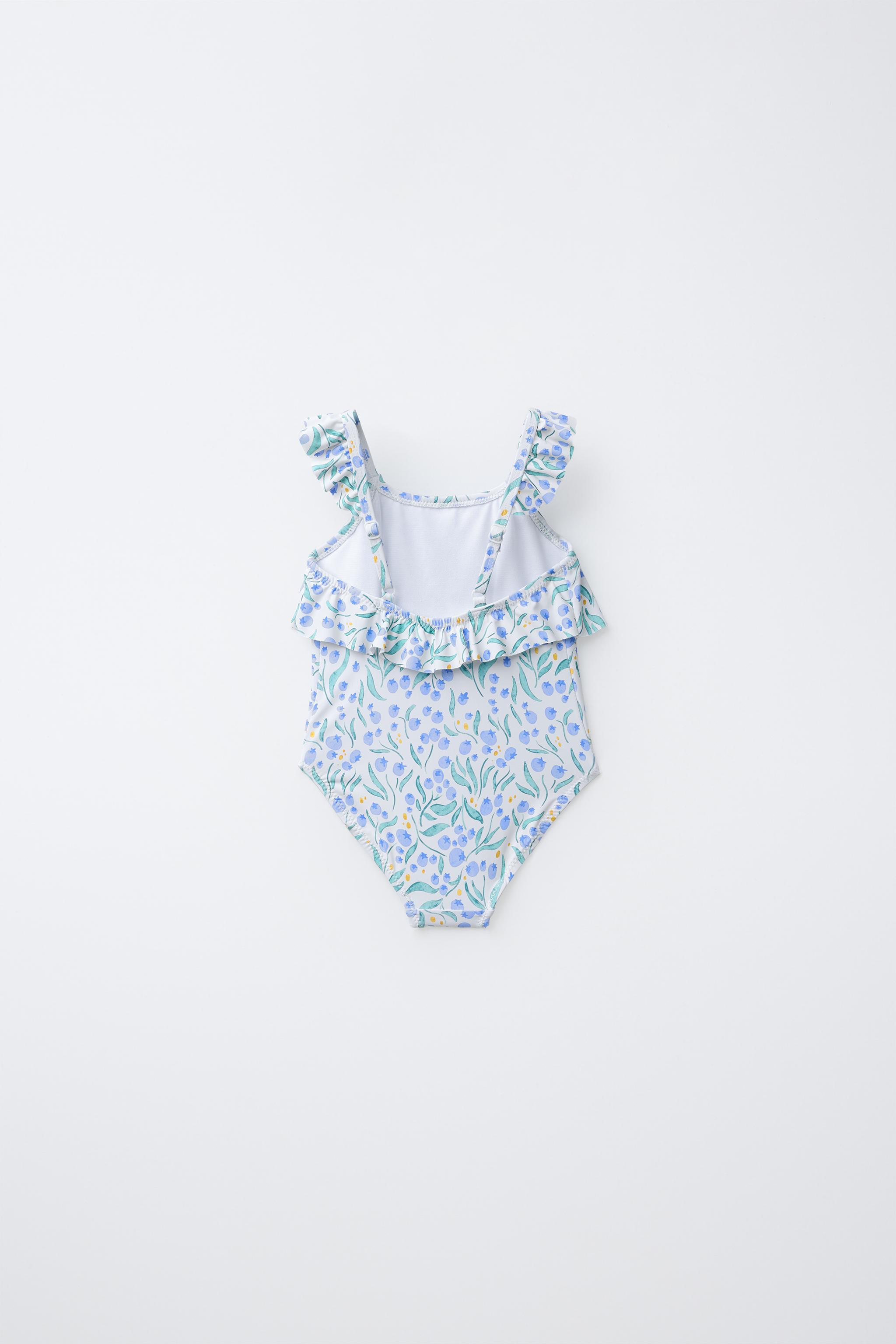 2-6 ANS/ MAILLOT DE BAIN FEUILLES ET VOLANTS